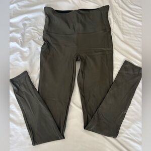 Spanx Olive Green Leather Leggings